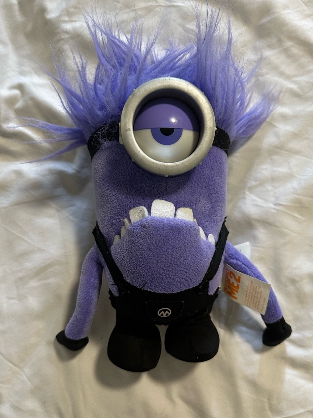 Despicable Me 2 Purple EVIL MINION Talking Light Up Battery Operated Plush